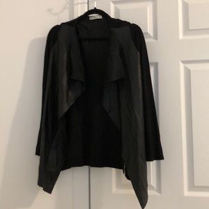 Zara knit cardigan with vegan leather